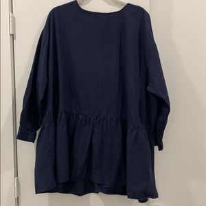 Oversized Zara Shirt Dress in Navy - M